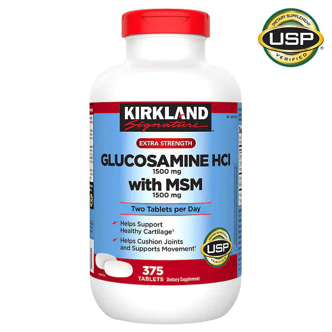 NEW Kirkland Signature Glucosamine with MSM, 375 Tablets EXP 2027 – FRESH STOCK