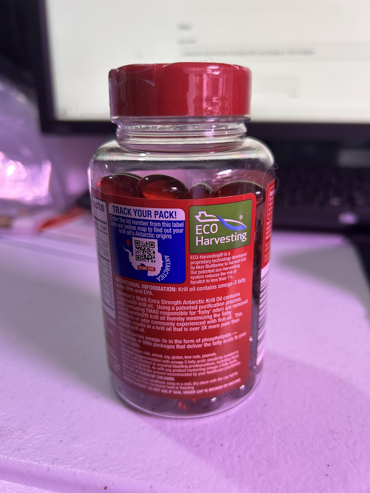 Antarctic Krill Oil Extra Strength 500 mg Omega-3 160 Softgels EXP 8/31/2026