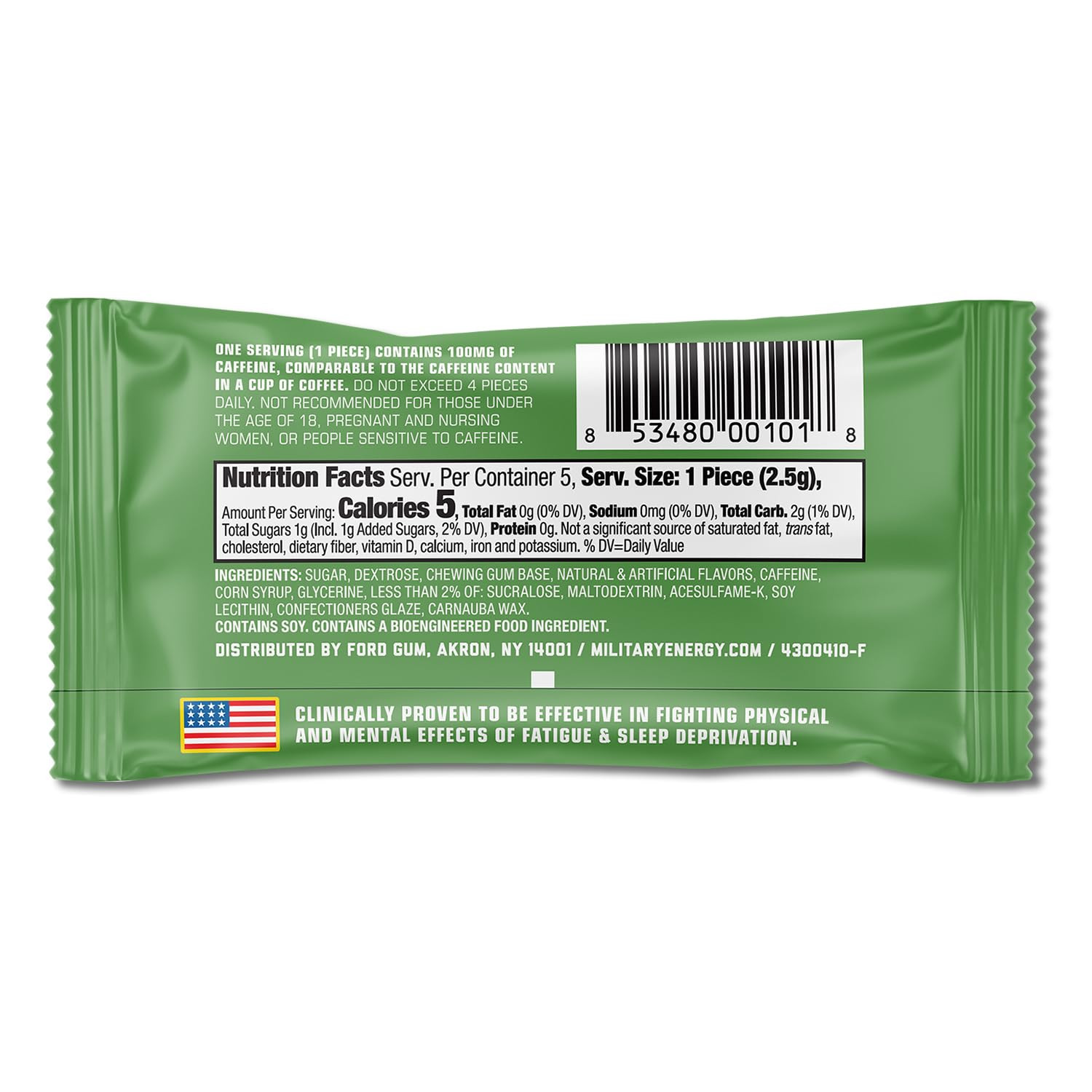MEG (Military Energy Gum) – Spearmint | Enhance Your Physical Performance with 1