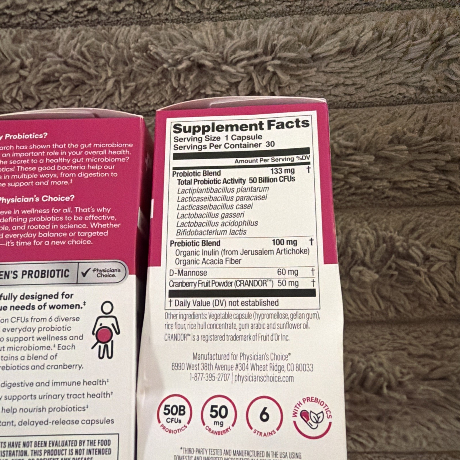Lot Of 3 – Physician’s Choice Probiotic for Women – 30 Capsules Exp. 12/2027
