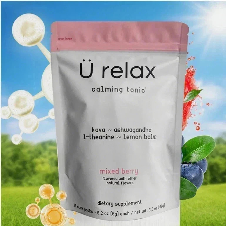 U Relax Calming Tonic- 15 Packets MIXED BERRY Flavor Relax Drink 2 pack.