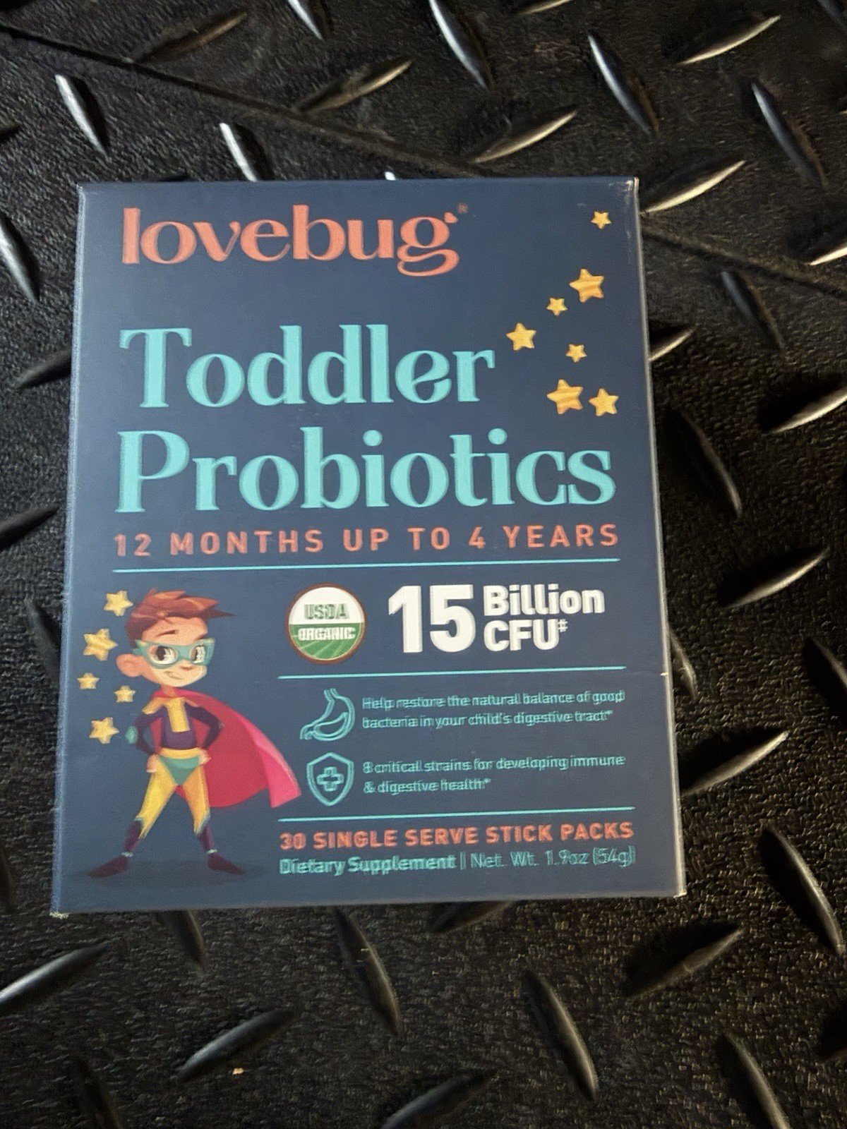 lovebug Toddler Probiotics Organic 15 Billion CFU 30 Stick Packs Exp 02/2026