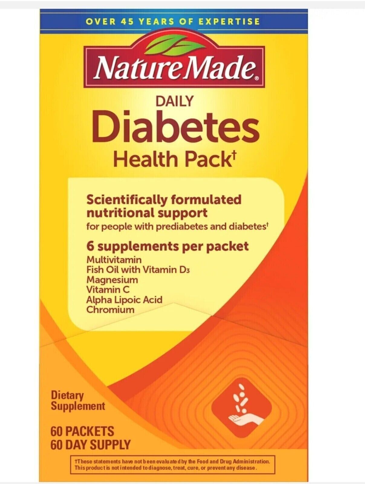 Nature Made Daily Diabetic Health Pack 60 Packets
