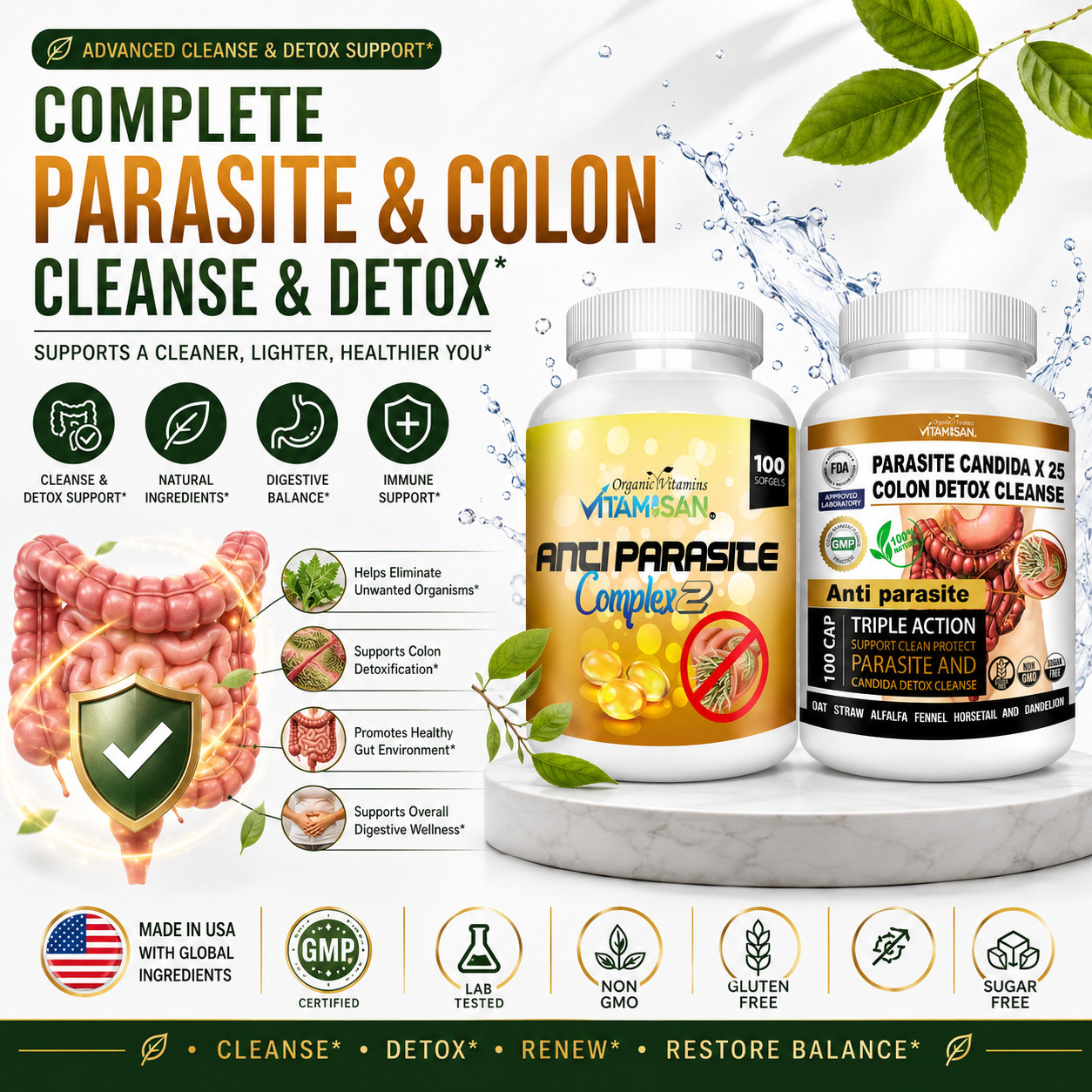 Antiparasitic – ANTI PARASITE COMPLEX detox cleanse kit Helps Intestinal Health