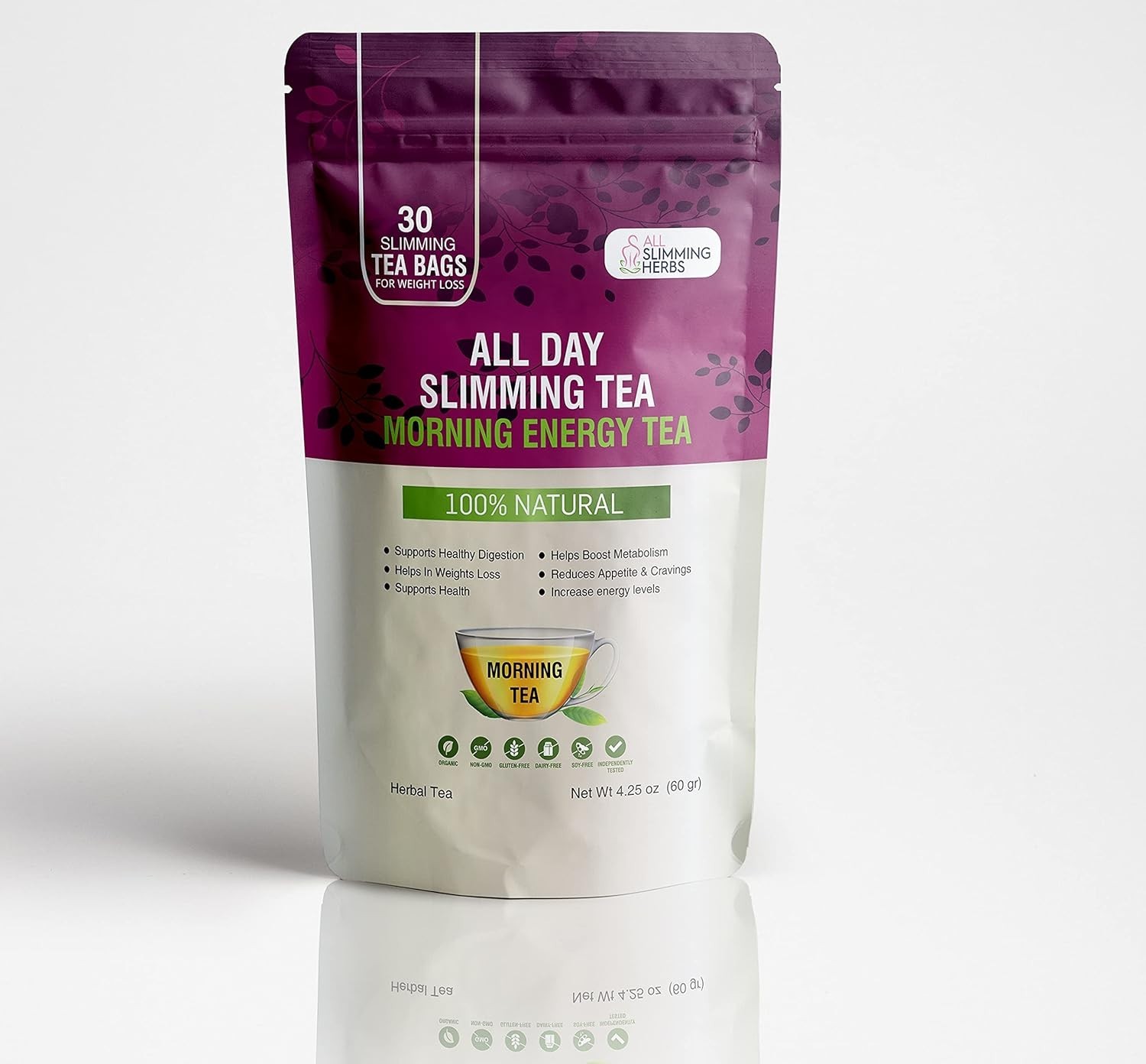 All Day Slimming Tea For Weight Loss – All Natural 30 Days Detox Tea That Fla…