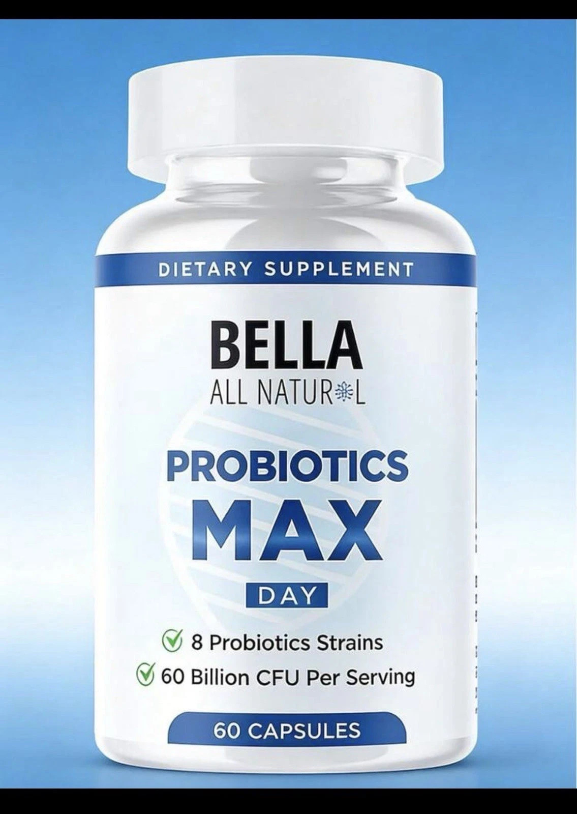 Bella Probiotics MAX Day Probiotic Strains &60 Billion CFU For Healthy Living