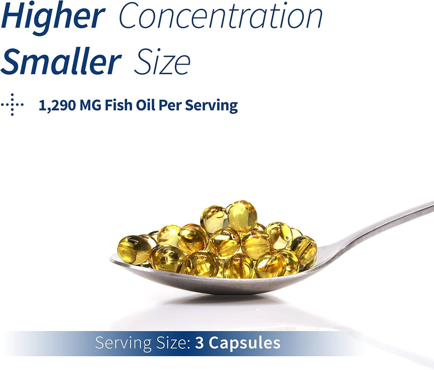 Mini Omega 3 Fish Oil Softgels – 1290mg Per Serving, iFOS Certified, 120 Count