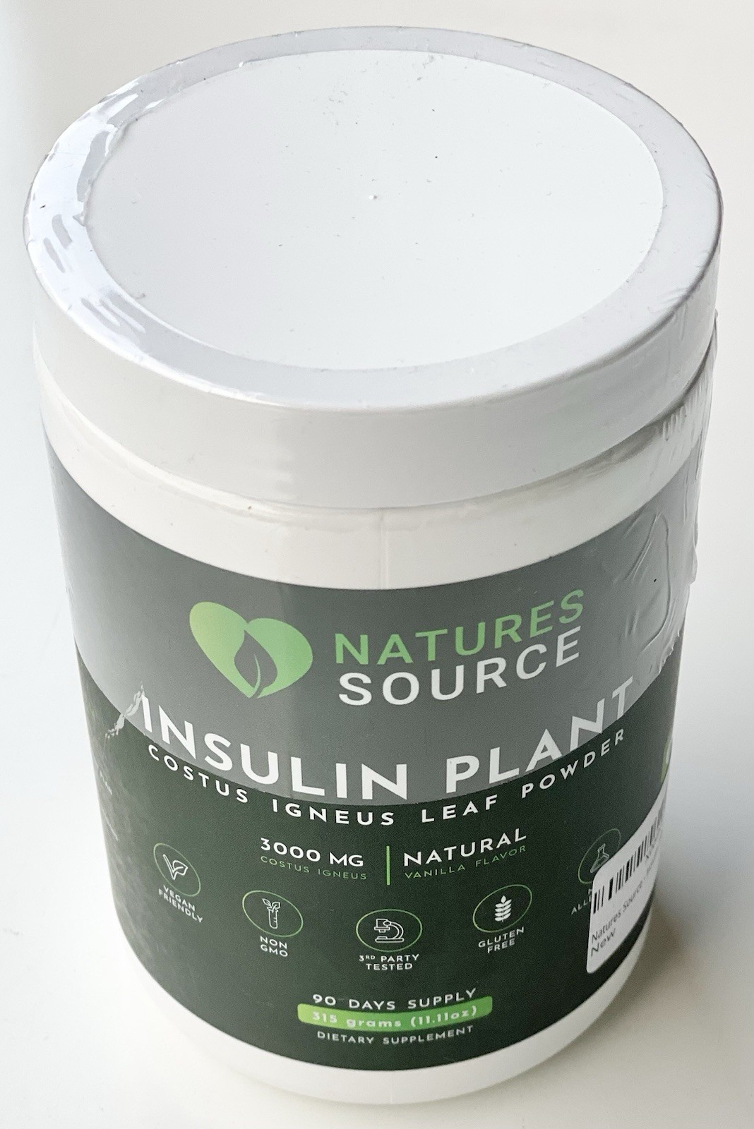 Natures Source Insulin Plant Leaf Powder Costus Igneus Herbal Supplement 6.3oz
