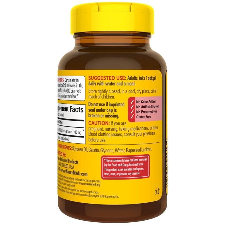 Nature Made Value Size CoQ10 (100mg) – 72 Softgels Exp: 03/2025 New