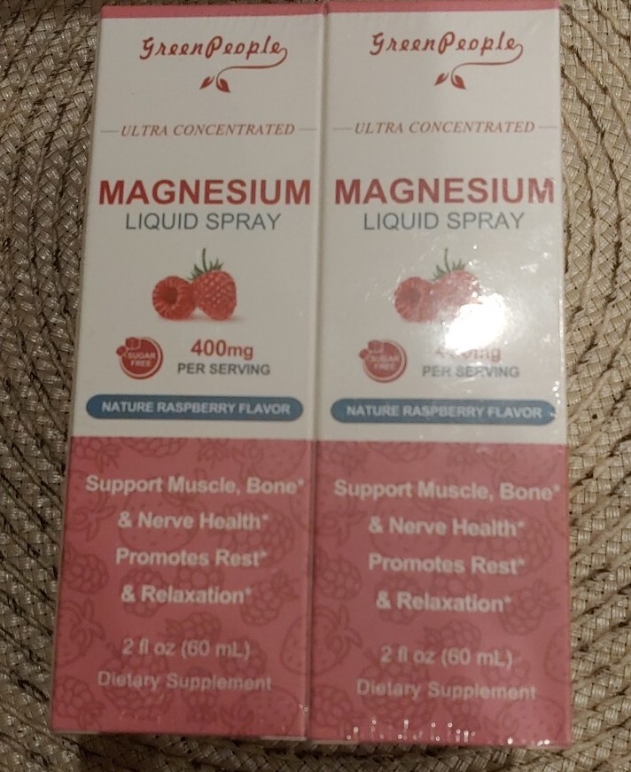 Magnesium Liquid Spray /400mg/Nature Raspberry Flavor/2 fl. oz/2 Pk./BB 01/2026