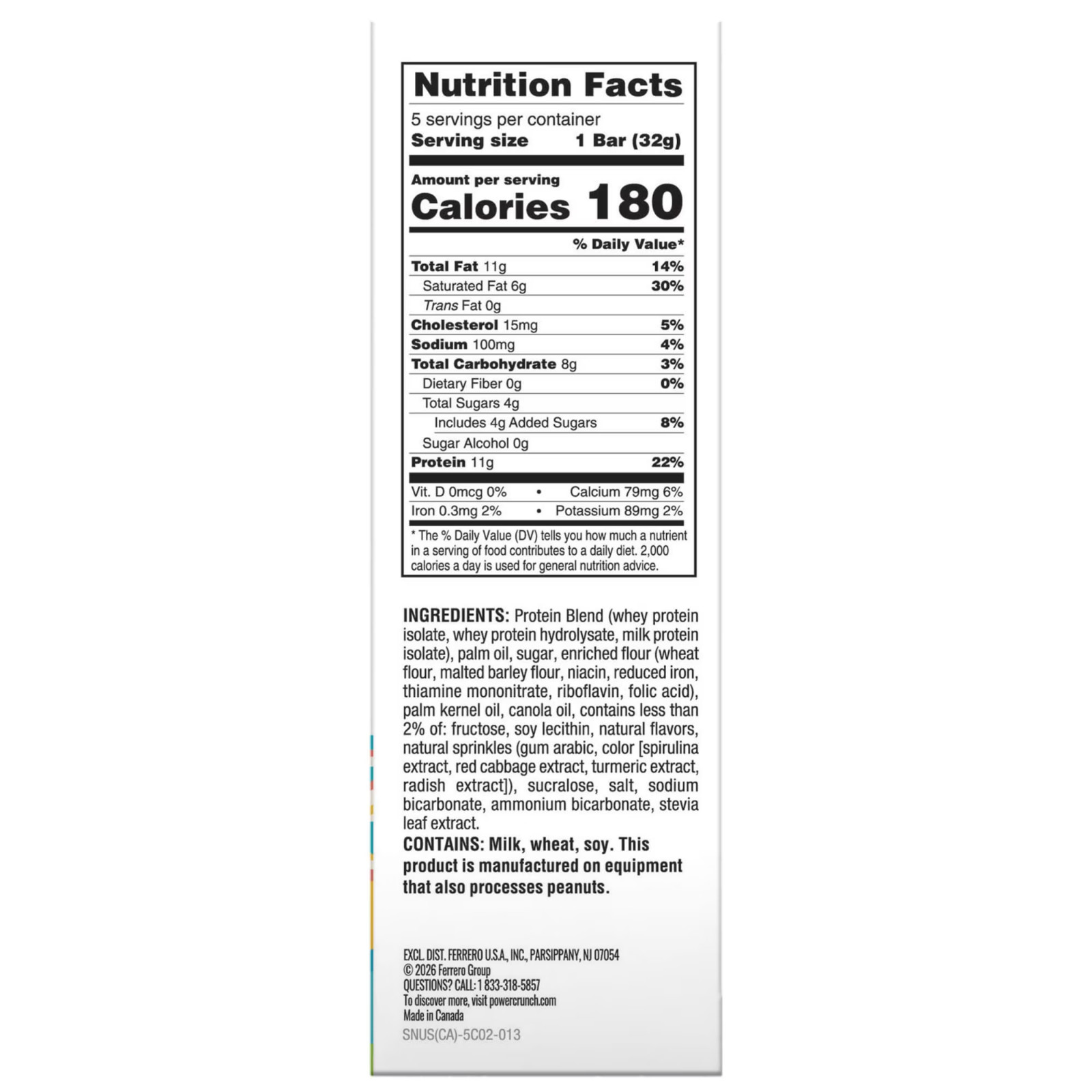 Power crunch Kids High protein Snack Bars birthday cake 1.13 oz 5 Count……