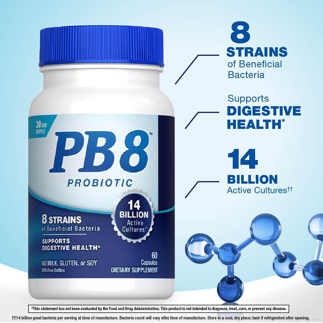 Probiotic | 60 Acidophilus | 14 Billion CFU | 8 Strains | for and Men | Glute…