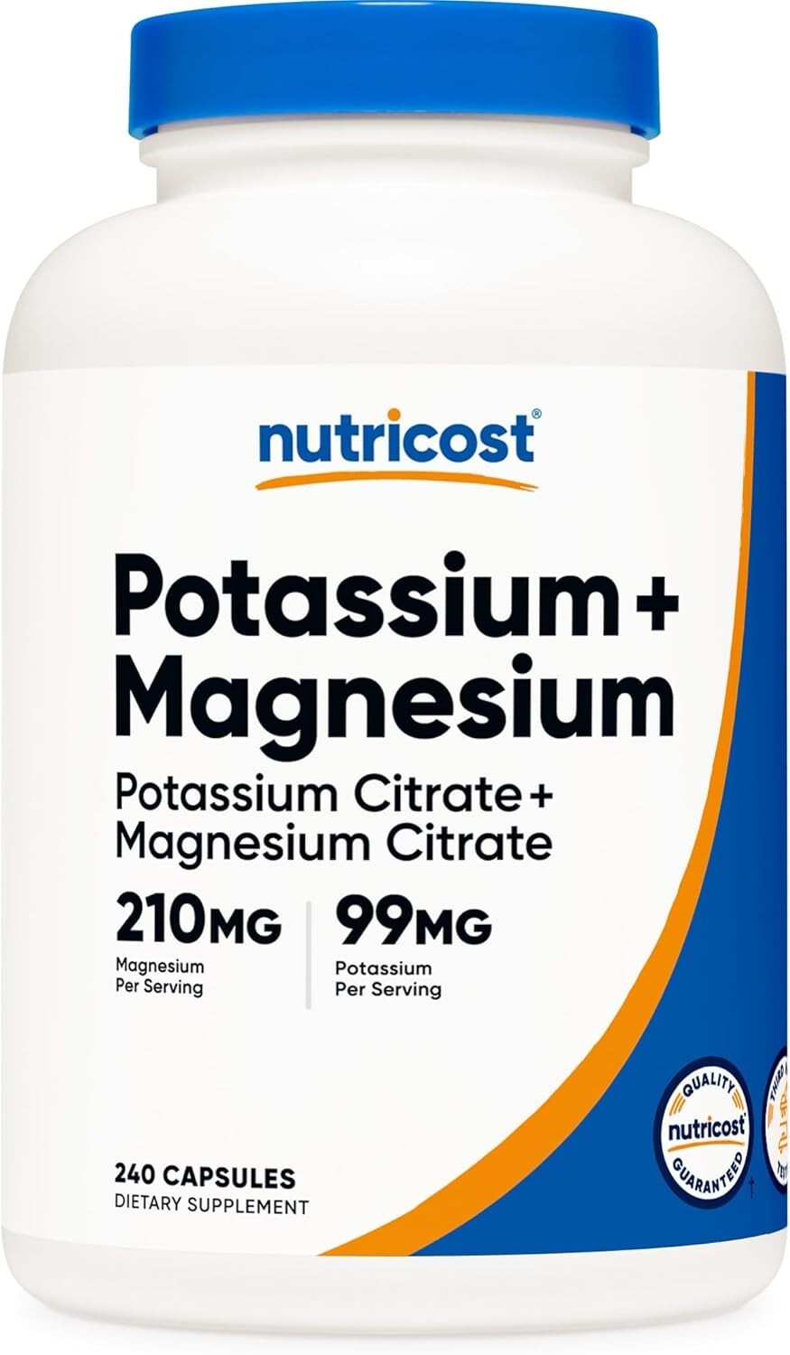 Nutricost Potassium (99 mg) Magnesium (210 mg) Citrates, 240 Capsules