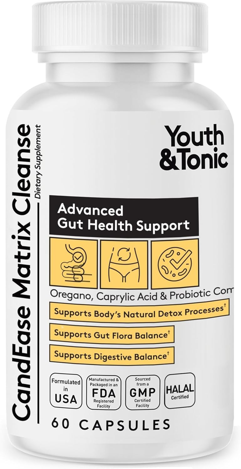 Gut Health Support Capsules with Oregano, Caprylic Acid, and Digestive Enzymes
