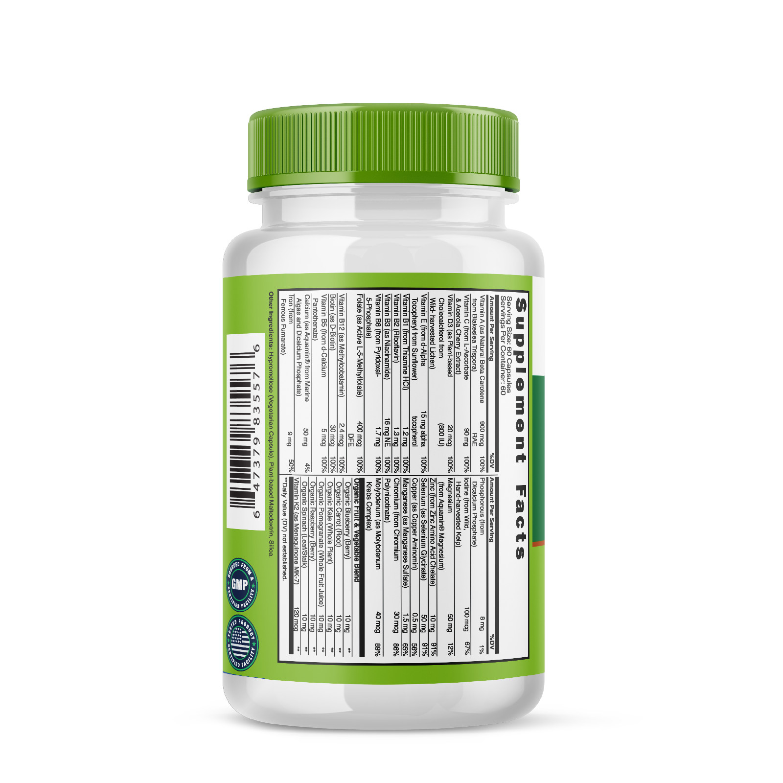 ONE A DAY Womens Complete Daily Multivitamin with Organic Vitamins, 60 CAPSULES