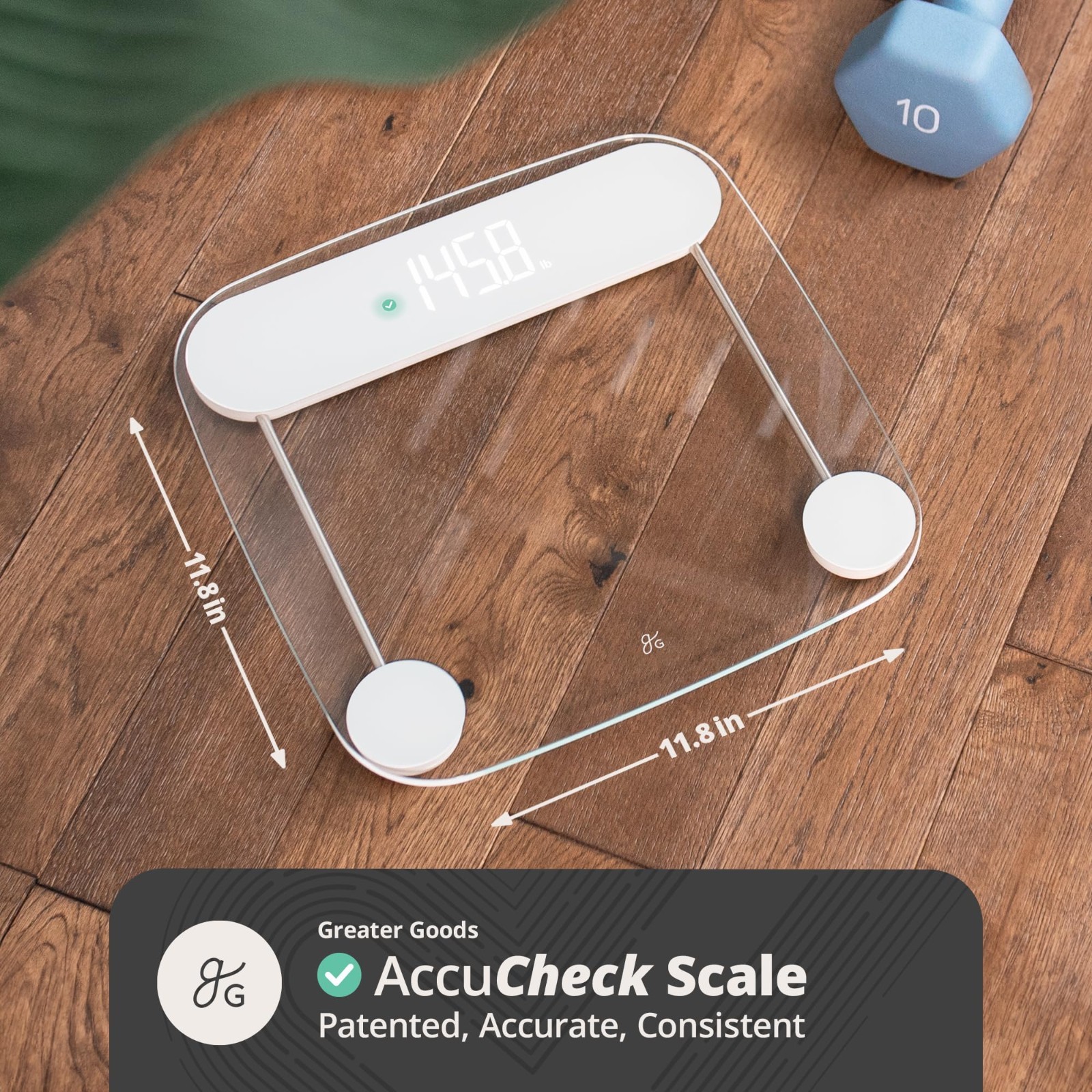 Digital Bathroom Scale – High-Precision Body Weight Scale, 400 lb Capacity, Back