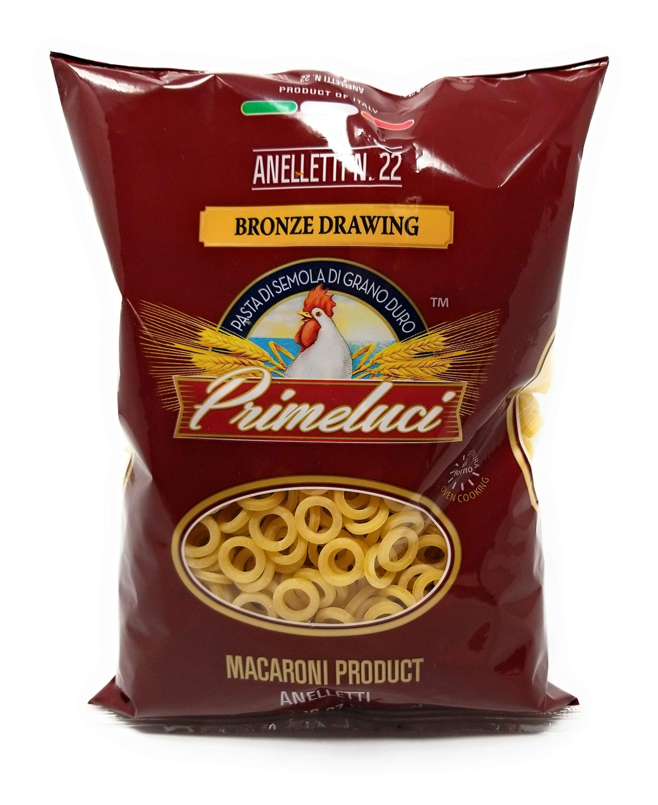 Anelletti Durum Wheat Semolina Pasta – 1 lb (Pack of 4)