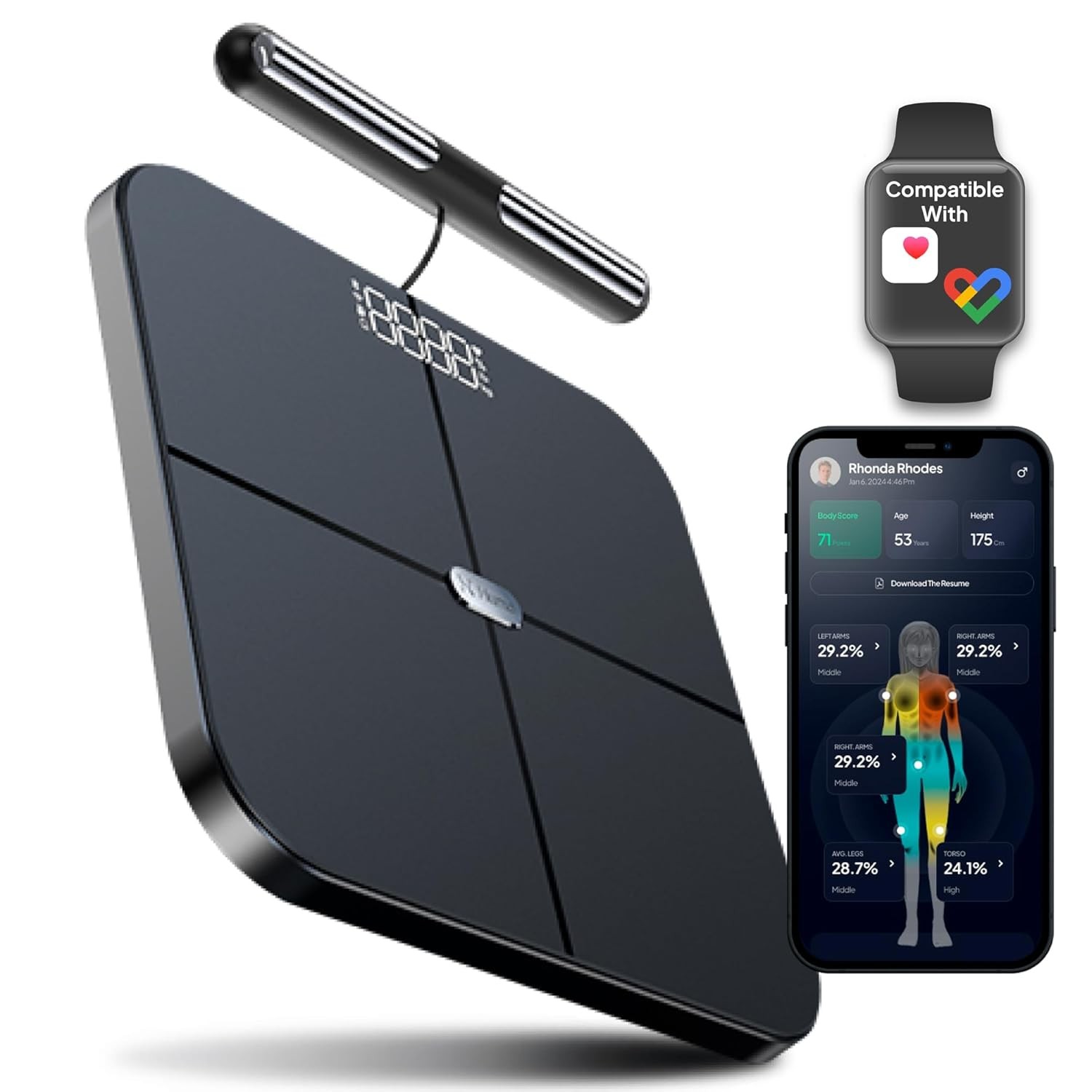 Smart Body Scale Hume Health Body Pod 45+ Metrics