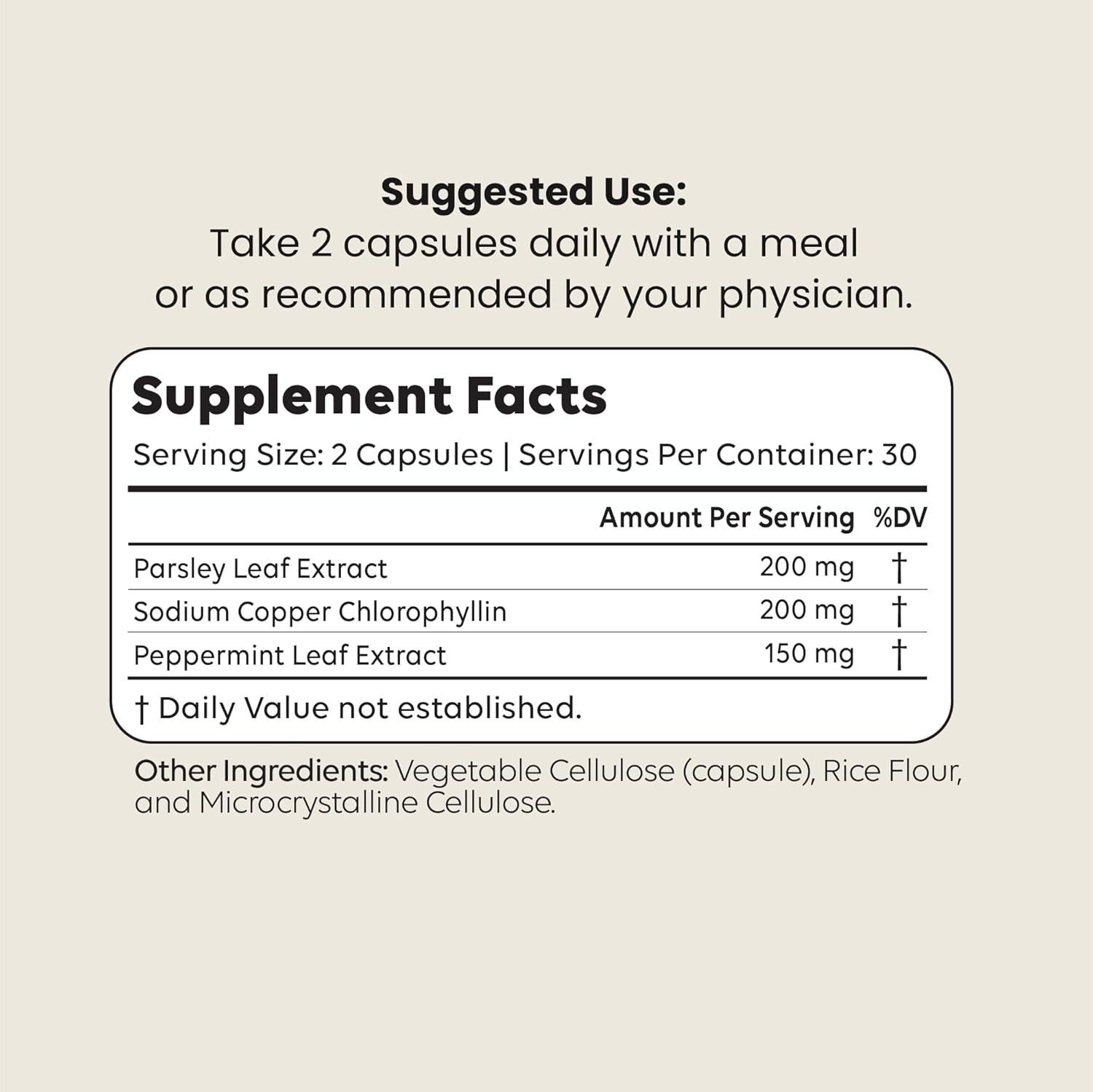 BodyDEO Internal Deodorant & Odor Support Supplement Chlorophyll Peppermint