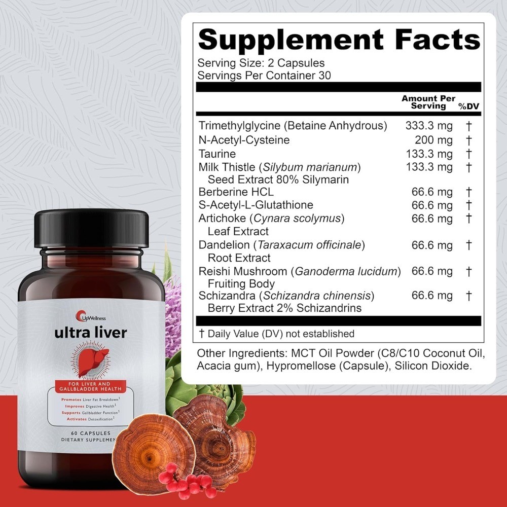 UpWellness Ultra Liver Supplement,Natural Support for Liver&Gallbladder Wellness