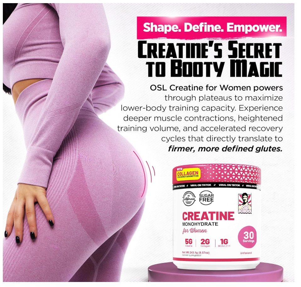 Old School Labs Creatine for Women Collagen BCAA Unflavored EXP 06/27