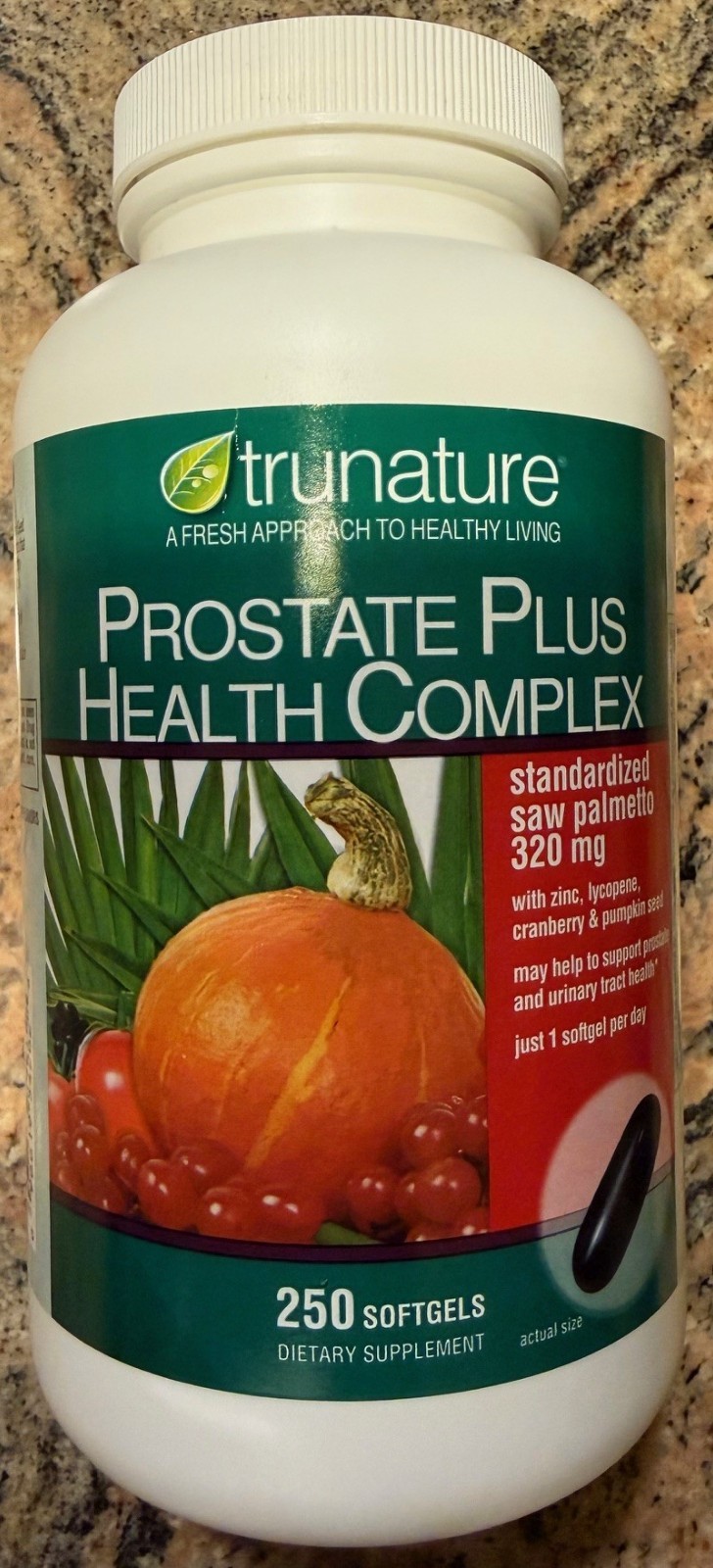Trunature Prostate Plus Health -250 Softgels, Saw Palmetto 320mg. Exp 08/2026