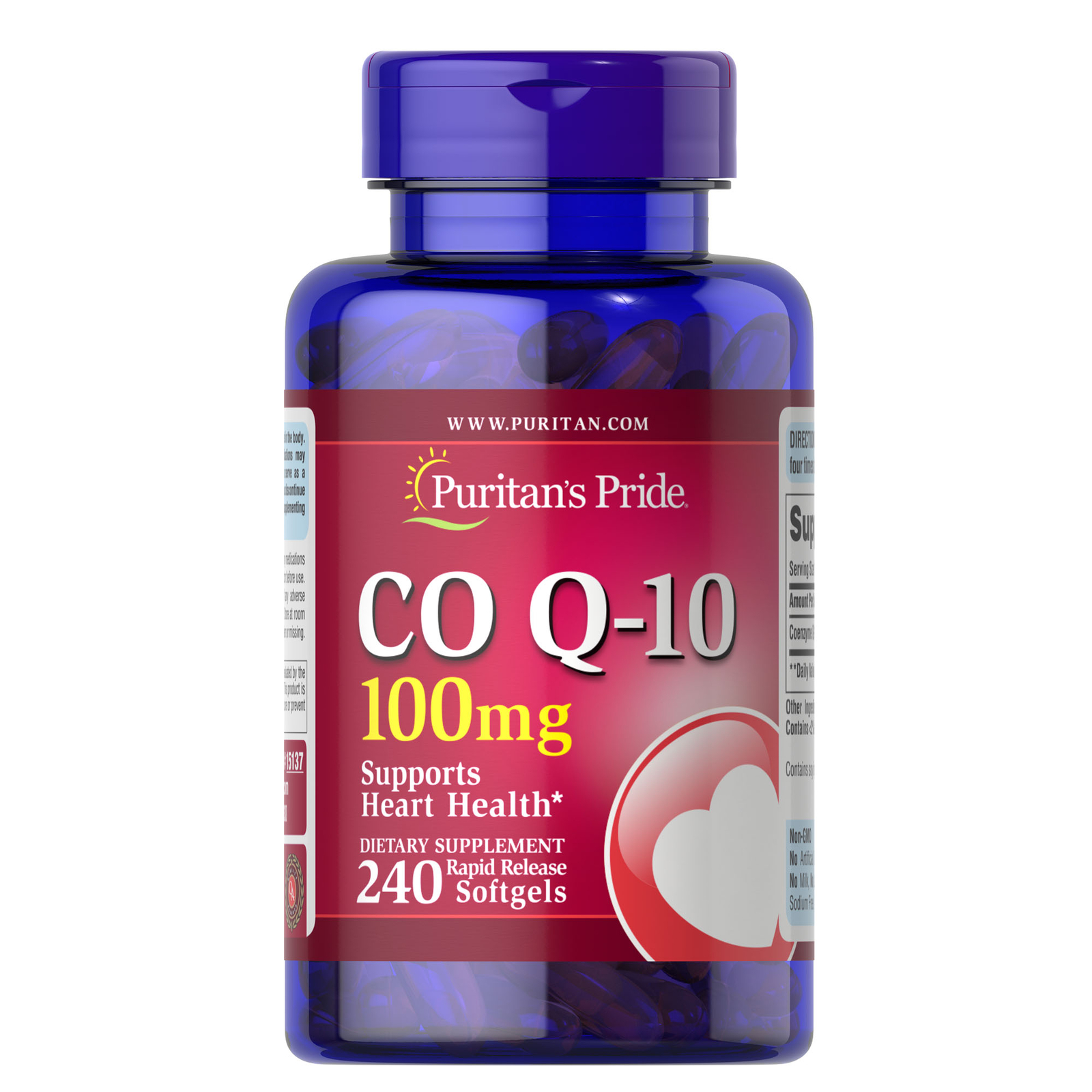 Puritan’s Pride Q-SORB Co Q-10 100 mg – 240 Rapid Release Softgels