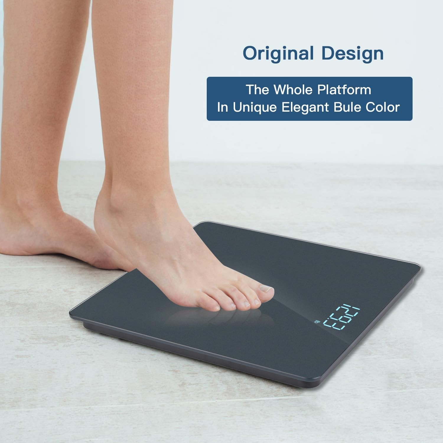Bathroom Scale Digital Blue 0.1lb Precision LED Display Auto Shut Off