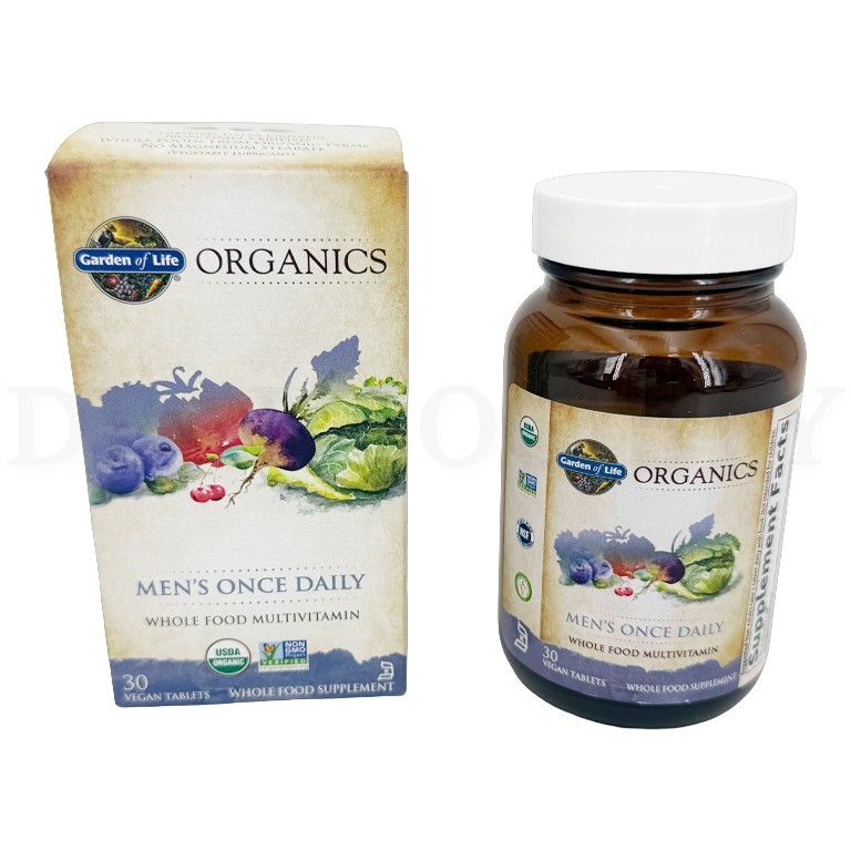 Garden of Life Once Daily Organic Whole Food Multivitamin for Men 30 Tablets