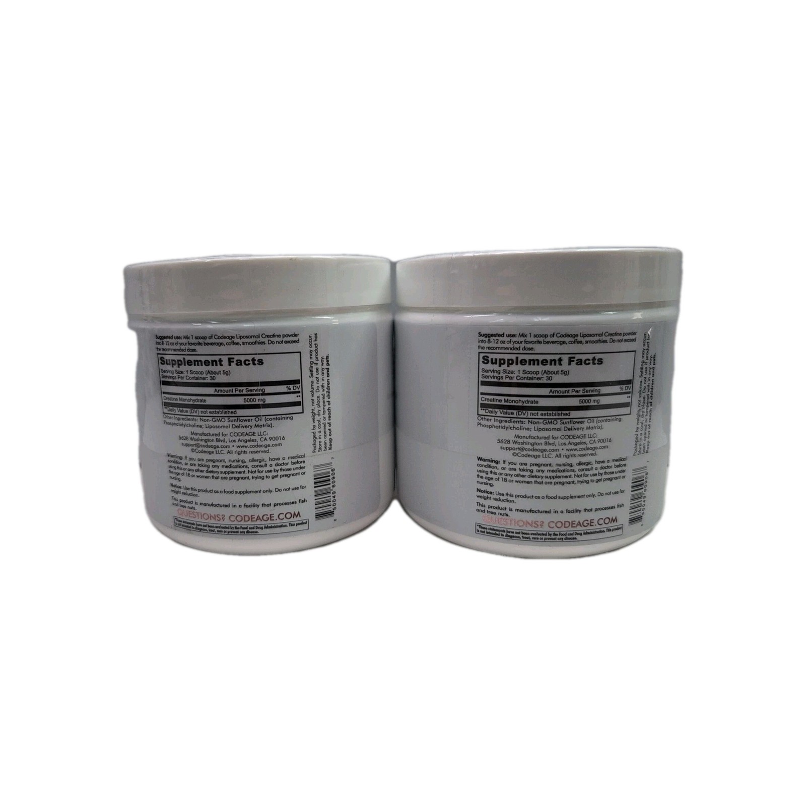 2 Codeag Sport, Liposomal Creatine Powder, Unflavored, 5.29 oz (150 g) 03/28/26
