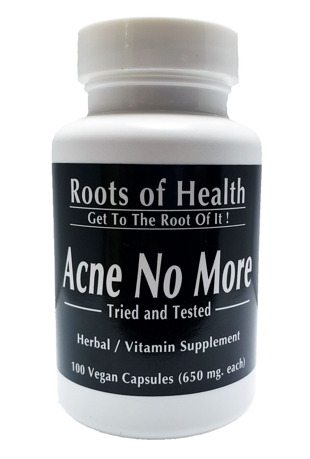 Acne No More. Treat and prevent from within. 100 Vegan Capsules.