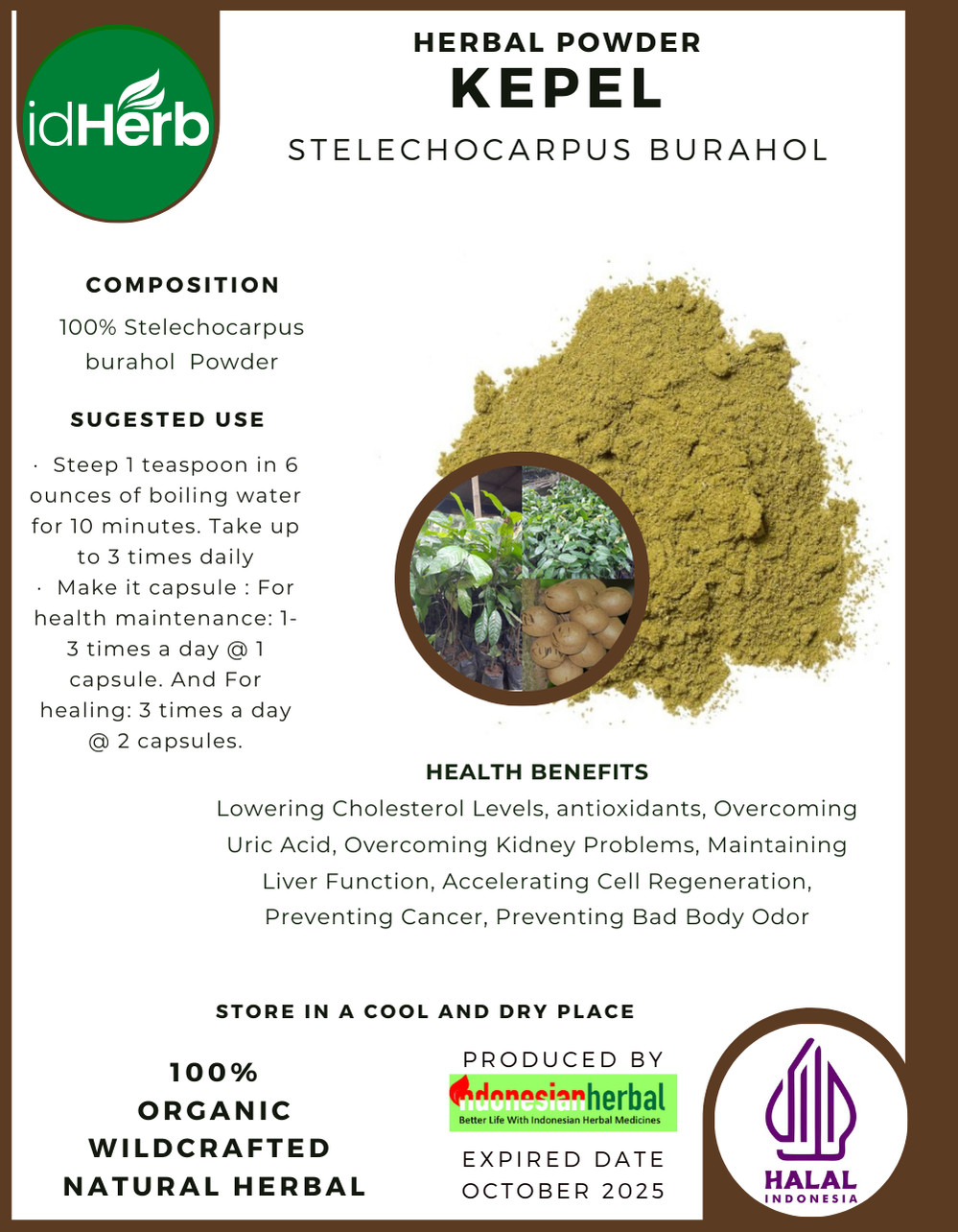 [idHerb] 50-500 gram Powder Kepel Burahol Stelechocarpus Burahol WildCrafted
