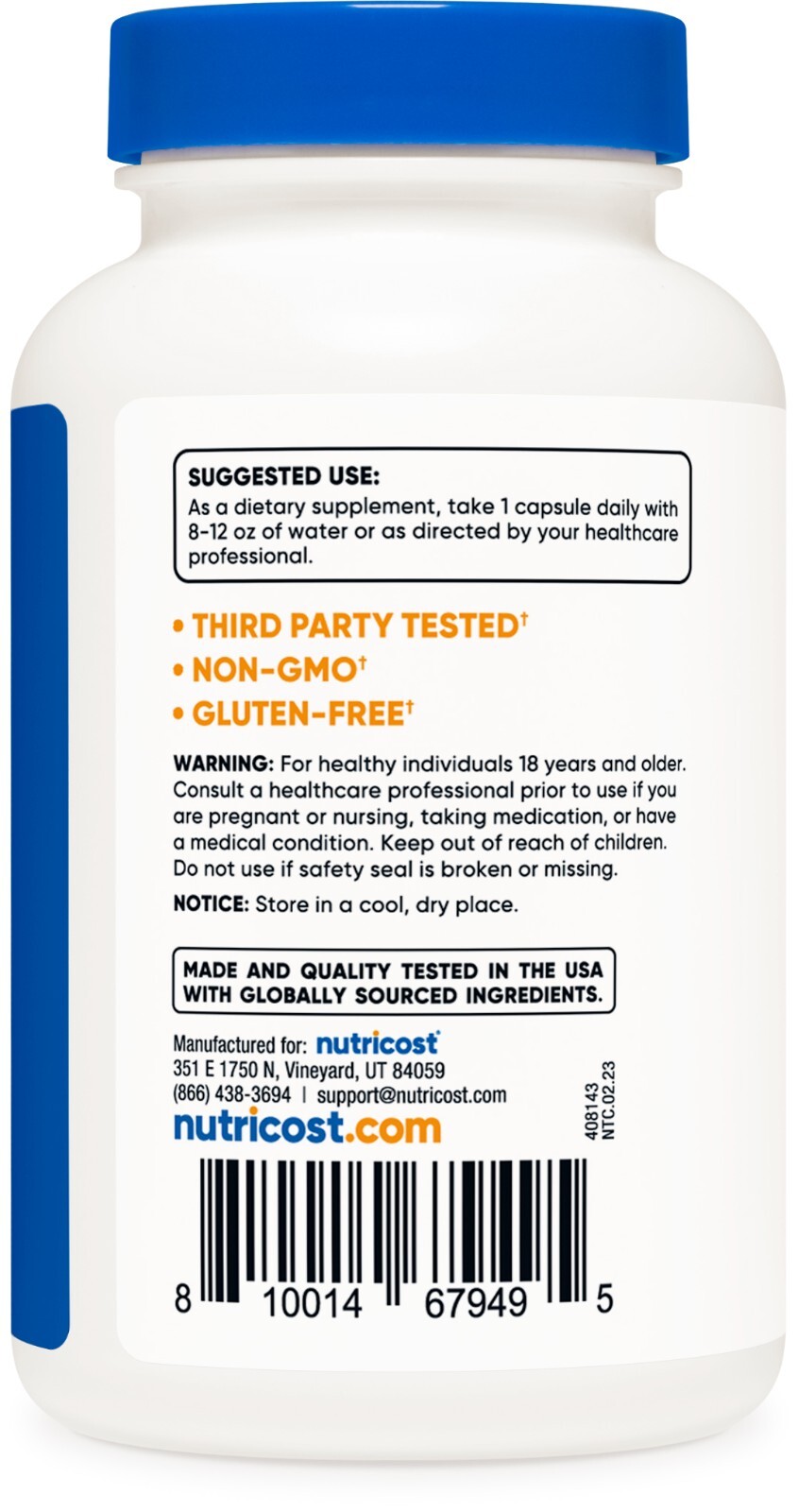 Nutricost Selenium 200mcg, 240 Vegetarian Capsules
