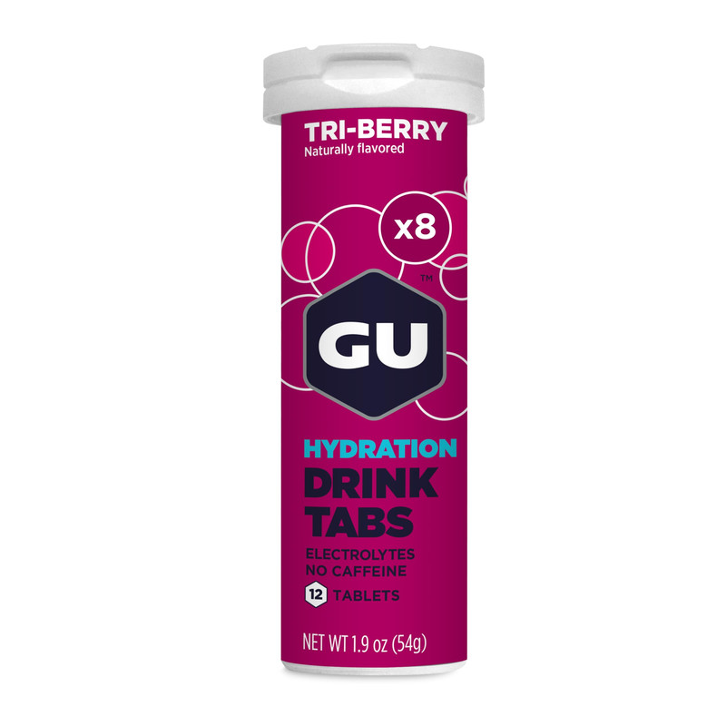 Gu Energy Hydration Electrolyte Drink Tablets 8-Count96 Servings Tri-Berry