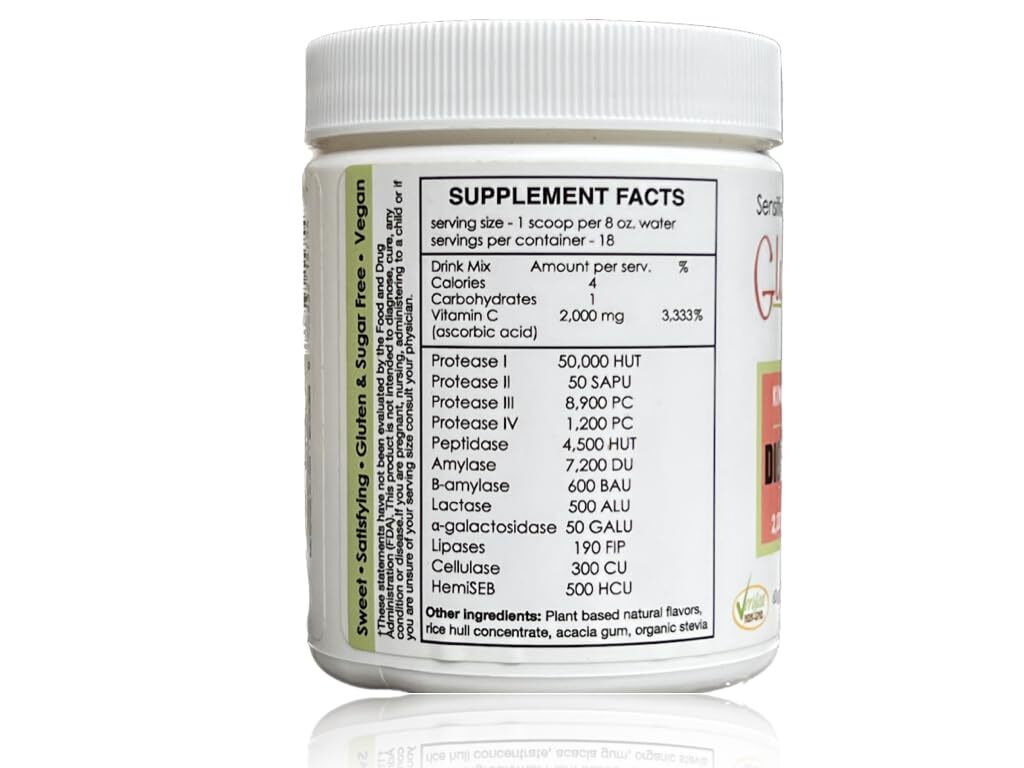 Sufficient C Glutenizer Force Plus Kiwi-Strawberry Digestive Drink Mix 2000mg