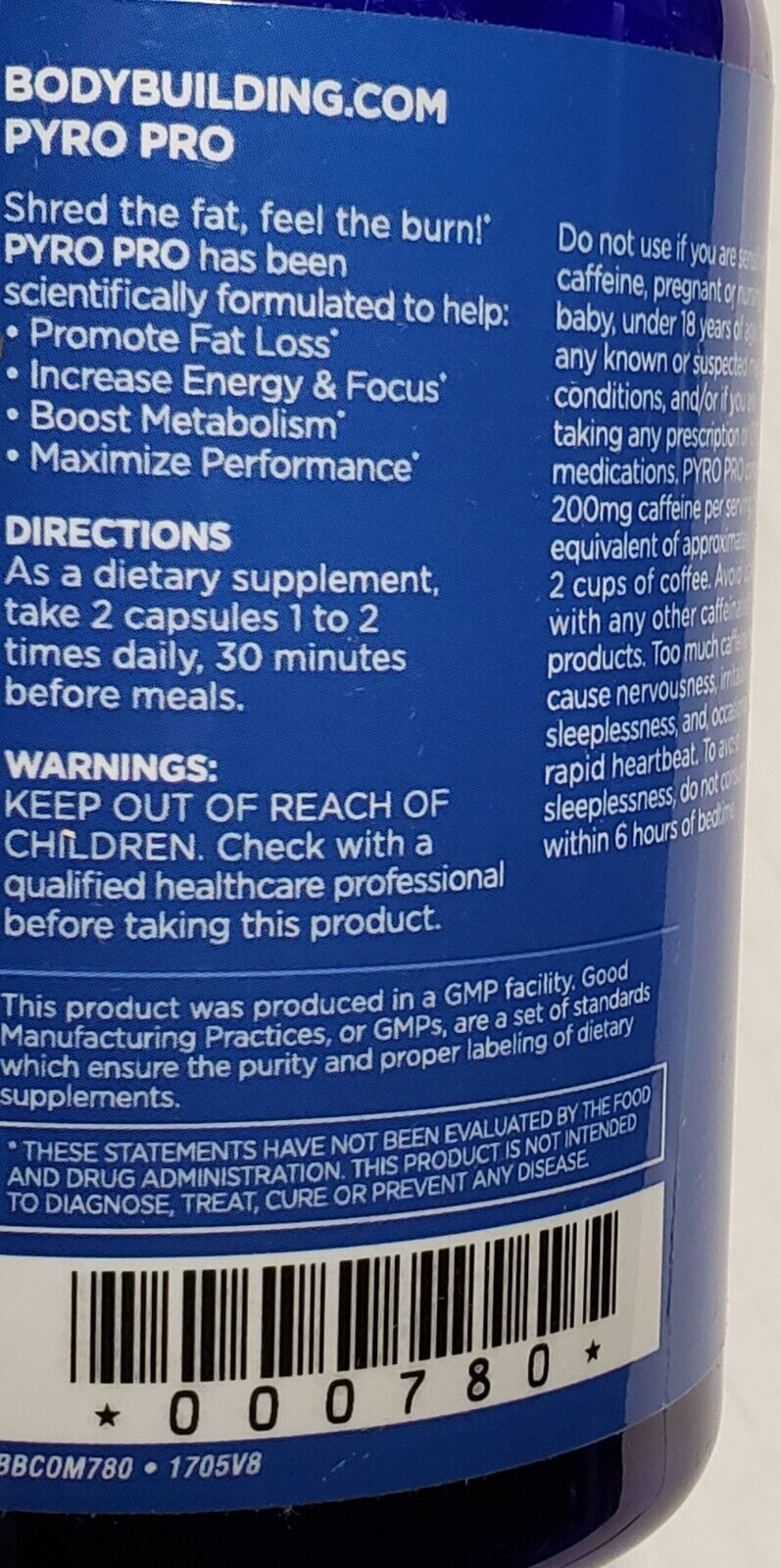 Bodybuilding.com – PYRO PRO – Thermogenic Ignitor – 120 Capsules – Exp 6/2025