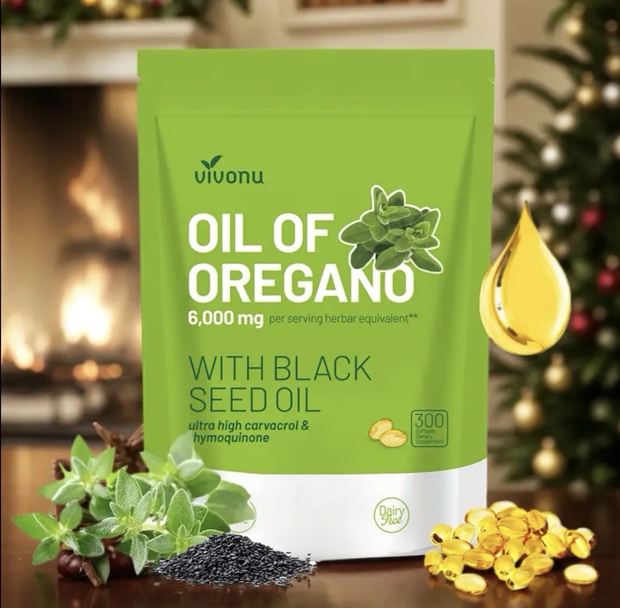 Oil of Oregano Softgels containing Black Seed Oil – 6000mg Oregano Oil