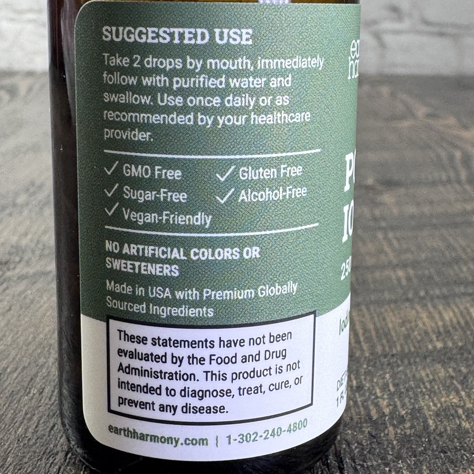 Earth Harmony Potassium Iodide 250 mcg – Liquid Drops, 1 fl oz Dropper