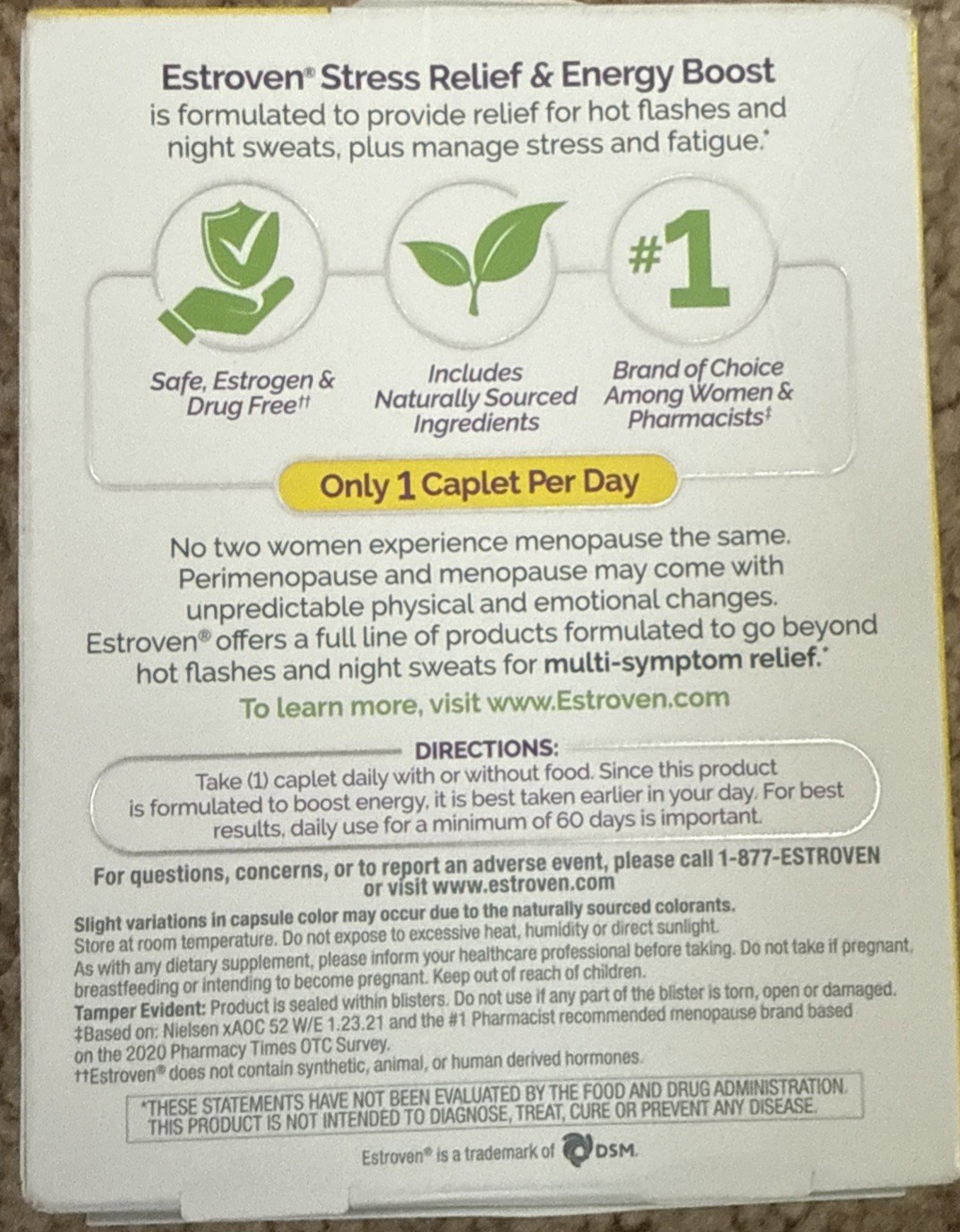 Estroven Estroven Maximum Strength Energy 28 Caplets Gluten-Free, Exp 6/2026