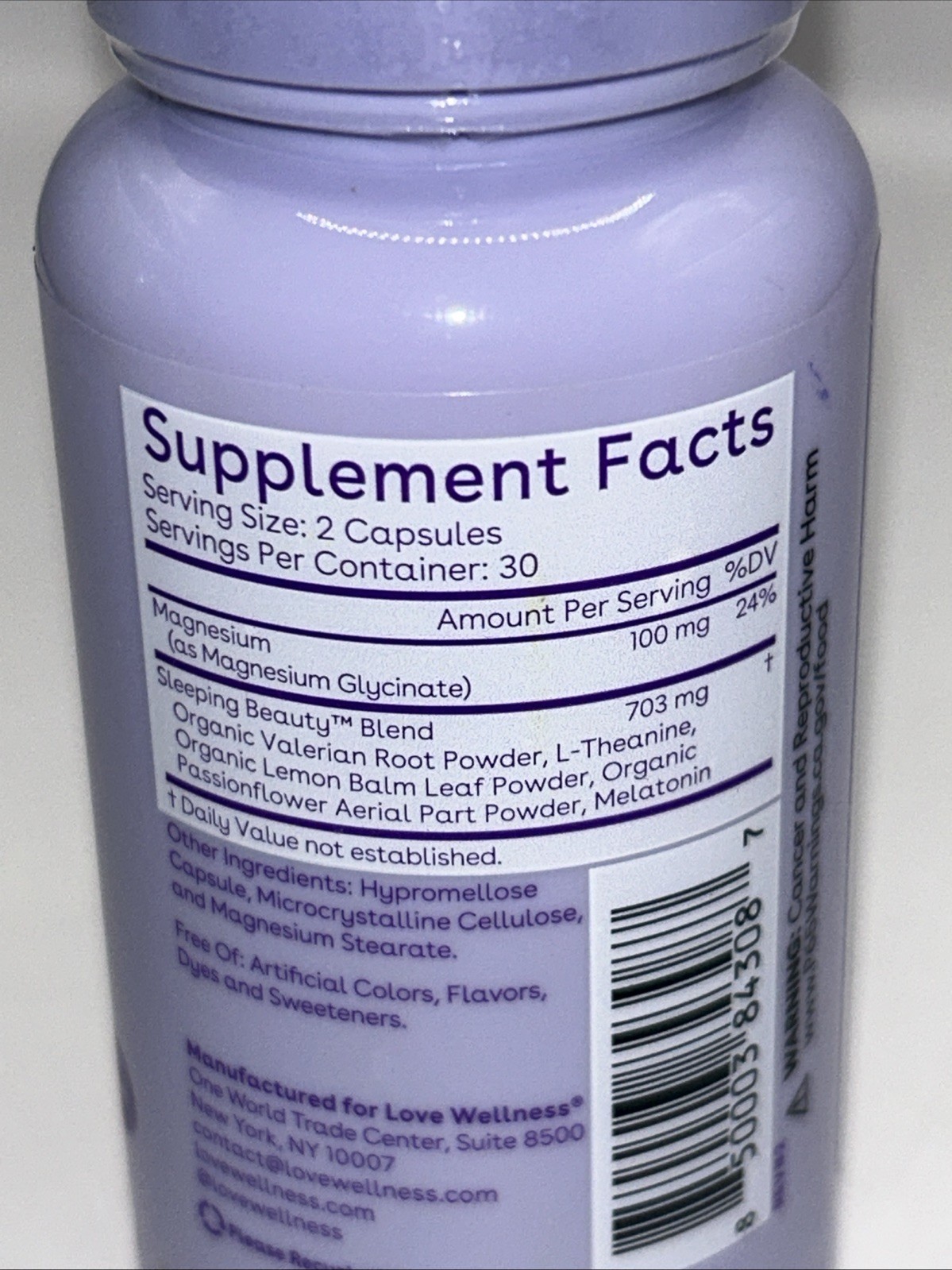 Two Bottles, Love Wellness Sleeping Beauty – 60 Capsules – Expires 09/2027