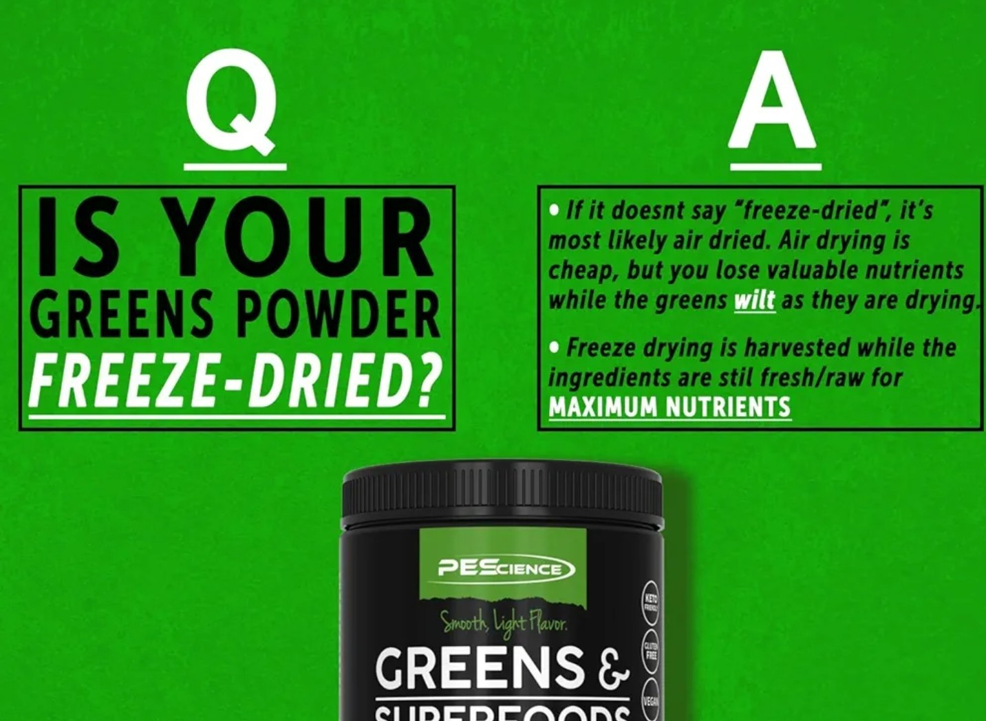 PEScience GREENS & SUPERFOODS 8 oz Size (30 Serv) Natural Lime Flav BEST BY 4/26