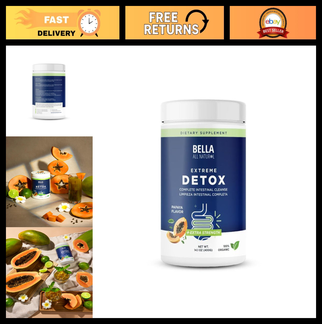 Extreme Detox Powder with Papaya – All Natural Detox Supplement for Cleanse & We