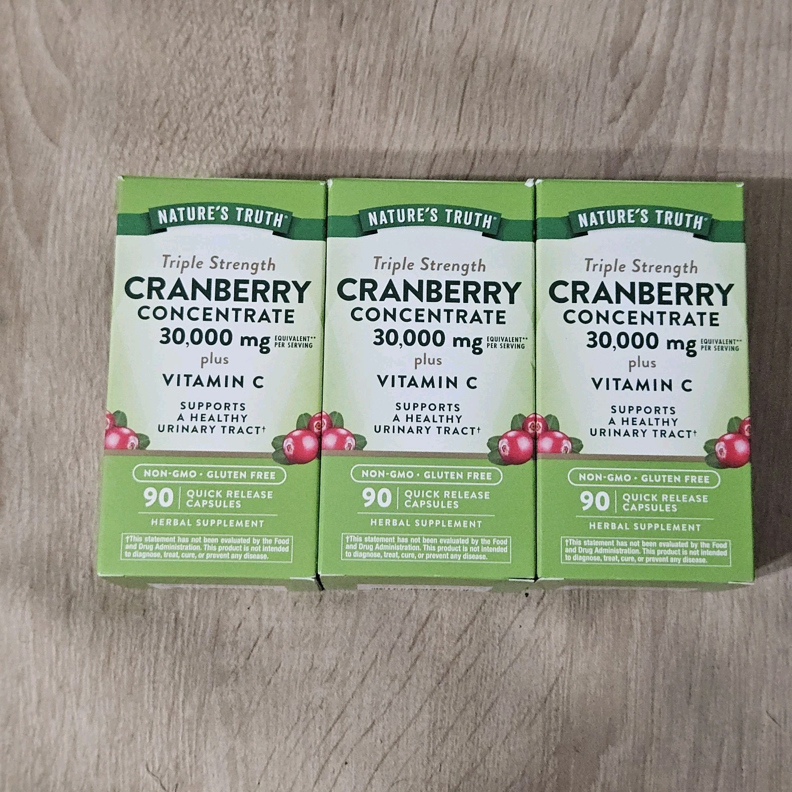 3PK Nature’s Truth Cranberry Concentrate 30000mg + Vitamin C ~ EXP 09/27 ~ 90 EA