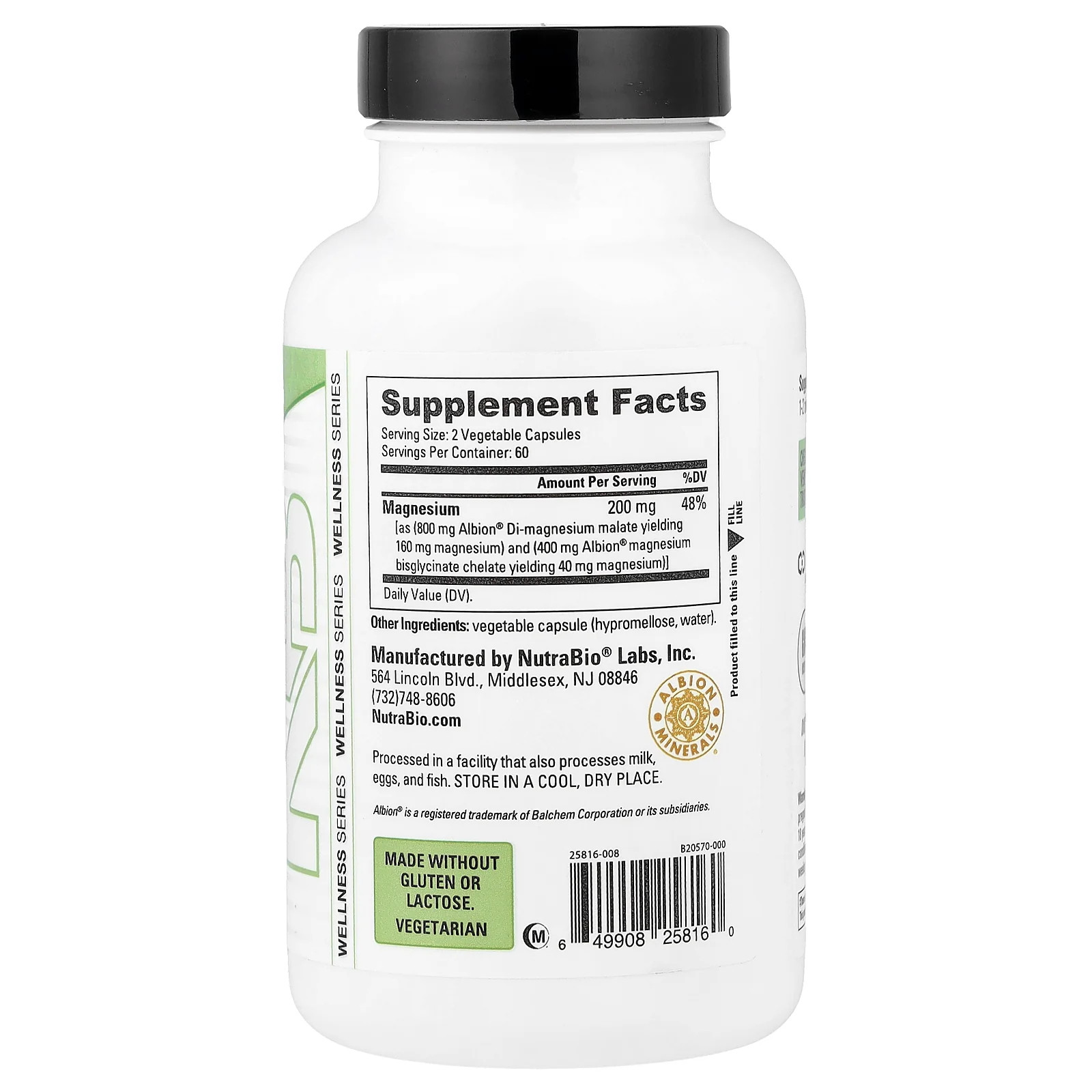 2 X NutraBio, Magnesium Complex, 120 Capsules (100 mg per Capsule)