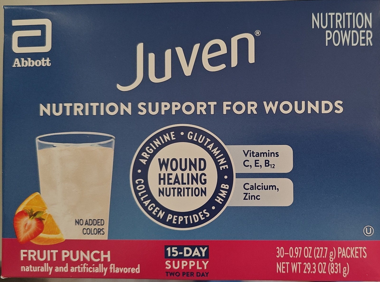 Juven Therapeutic Nutrition Powder – Fruit Punch (30 Packets) Expires 9/2027