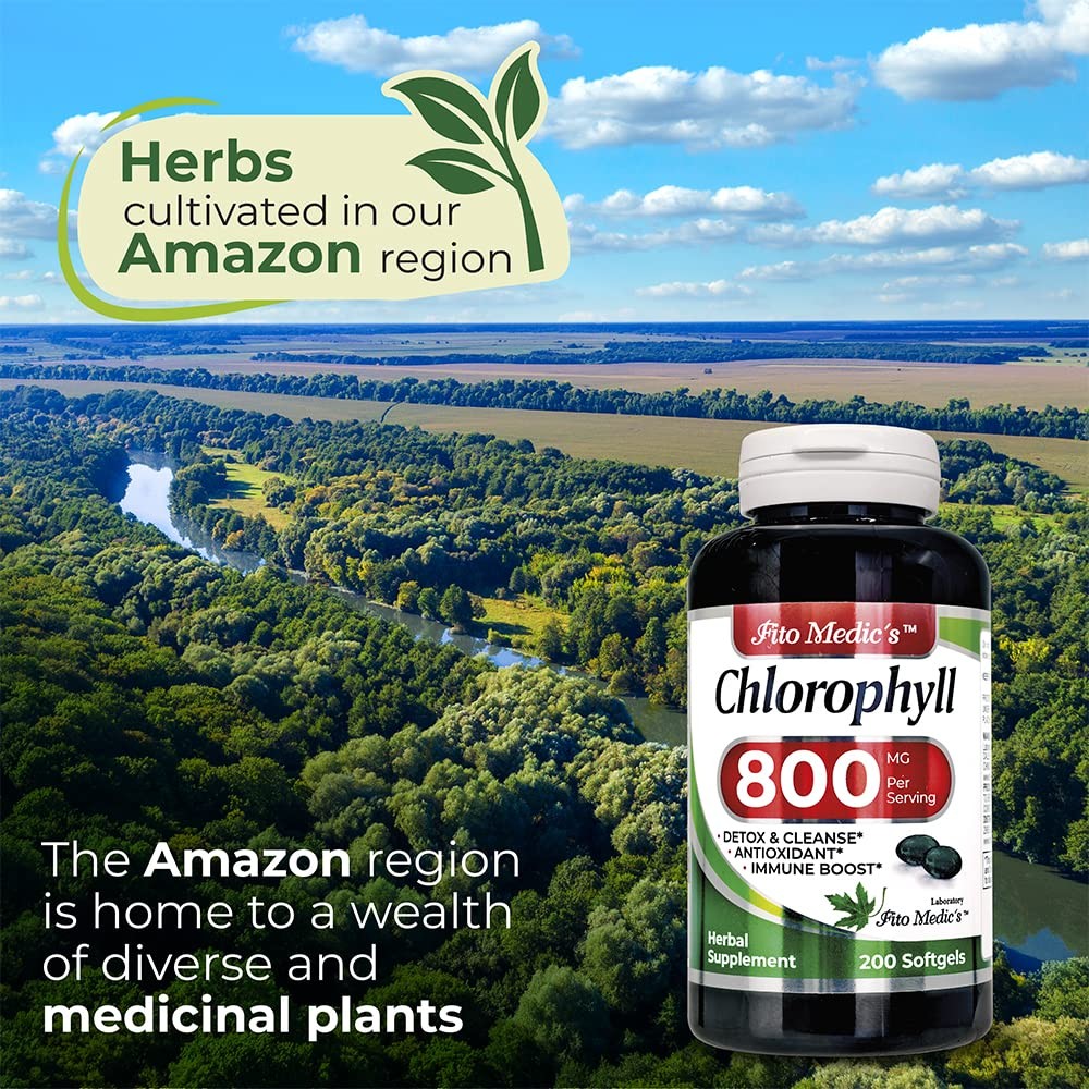 Lab – Chlorophyll – pure – 800 mg per serving- 200 Softgels – chlorophyll capsul