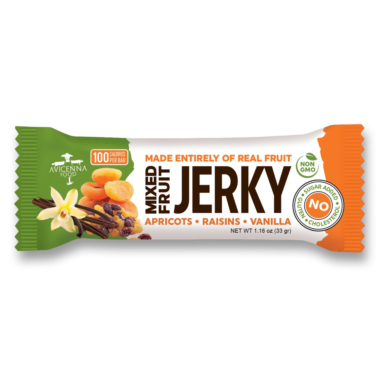 12 Natural Fruit Jerky Bars Dried Apricots Raisins Snack 13.9 Oz Vegan 100 Cal