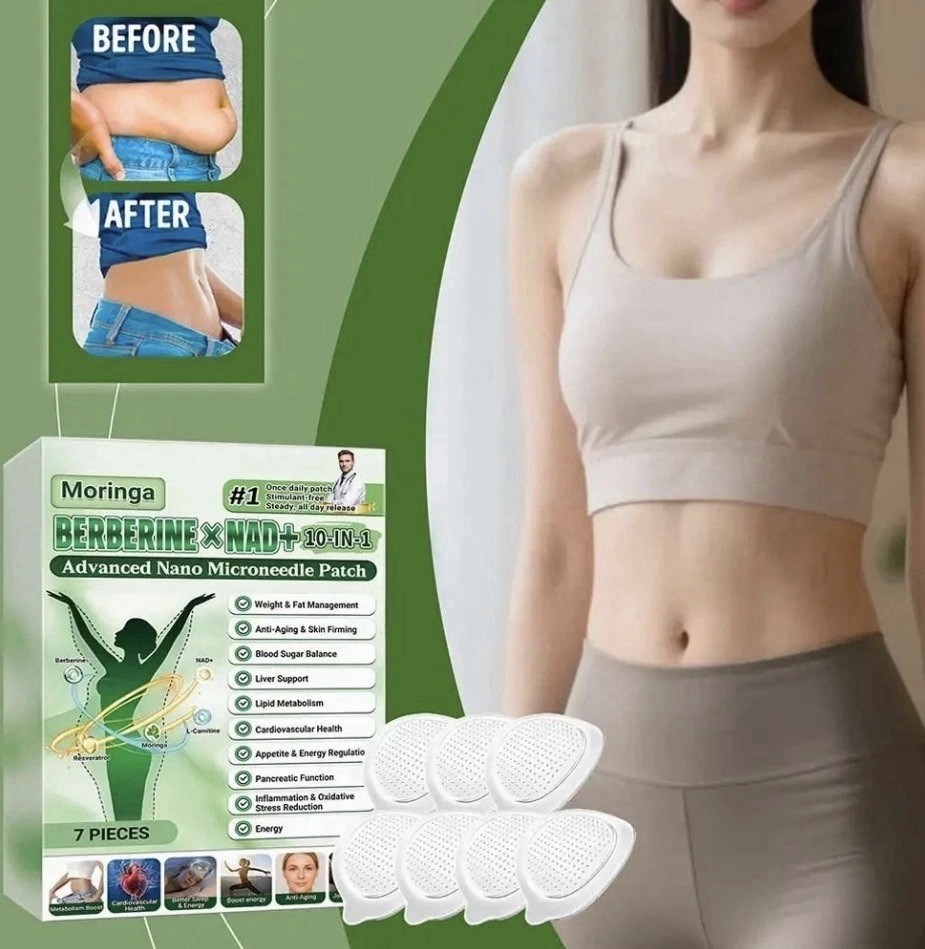 Moringa Berberine NAD+ 10-in-1 Advanced Nano Microneedle Patch 7pc.per box.