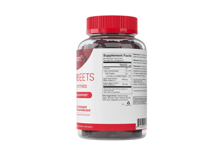 Humann SuperBeets Heart Gummies Strawberry 150 Count