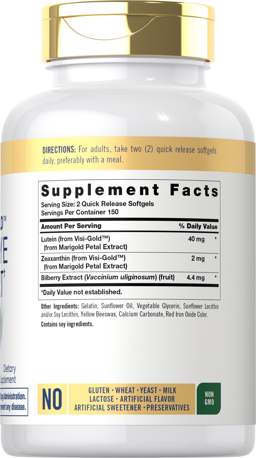 Adult Eye Support | 300 Capsules | Non-GMO & Gluten Free Supplement | by Carlyle
